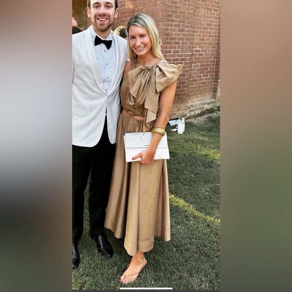 Aje Henriette Tie Strap Midi Dress Color = Willow Gem